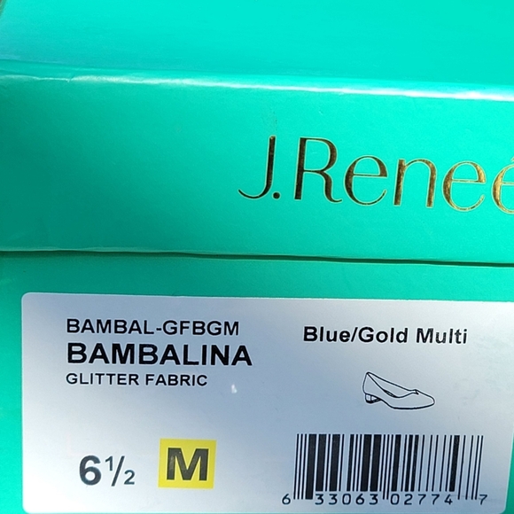 J. Renee Bambalina Women's Glitter Block Heel Pumps Party Shoes Blue Sil… - Picture 6 of 6